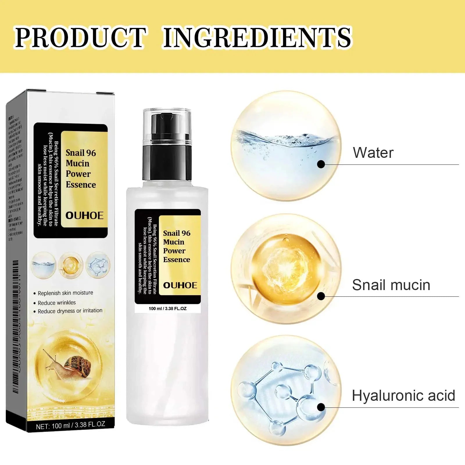 Snail Mucin Peptide Essence – Hyaluronic Acid Face Serum Peaceful Pleasures Health and Wellness