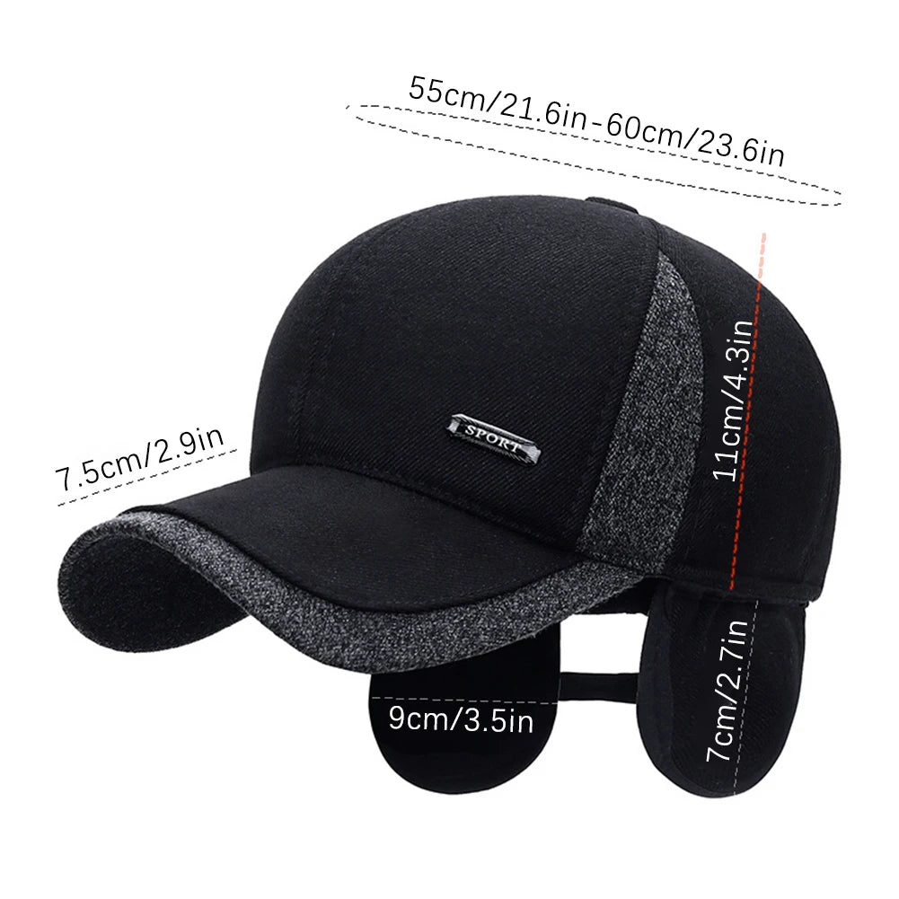 Winter Plush Earflap Hat – Windproof Thermal Cap for Men