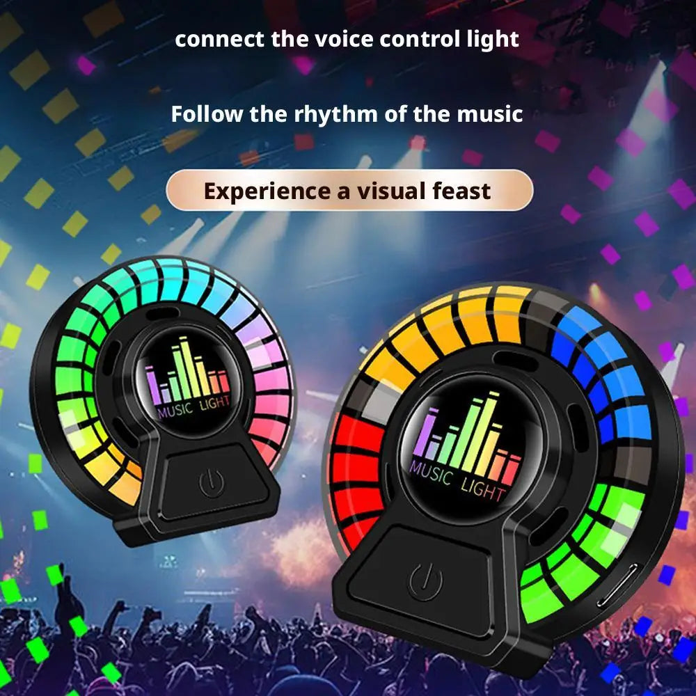 Car Music Pickup Rhythm Lamp Air Freshener Ambient Light, Music Rhythm Light, Voice-controlled Pickup Light, Car Ornaments Peaceful Pleasures Health and Wellness