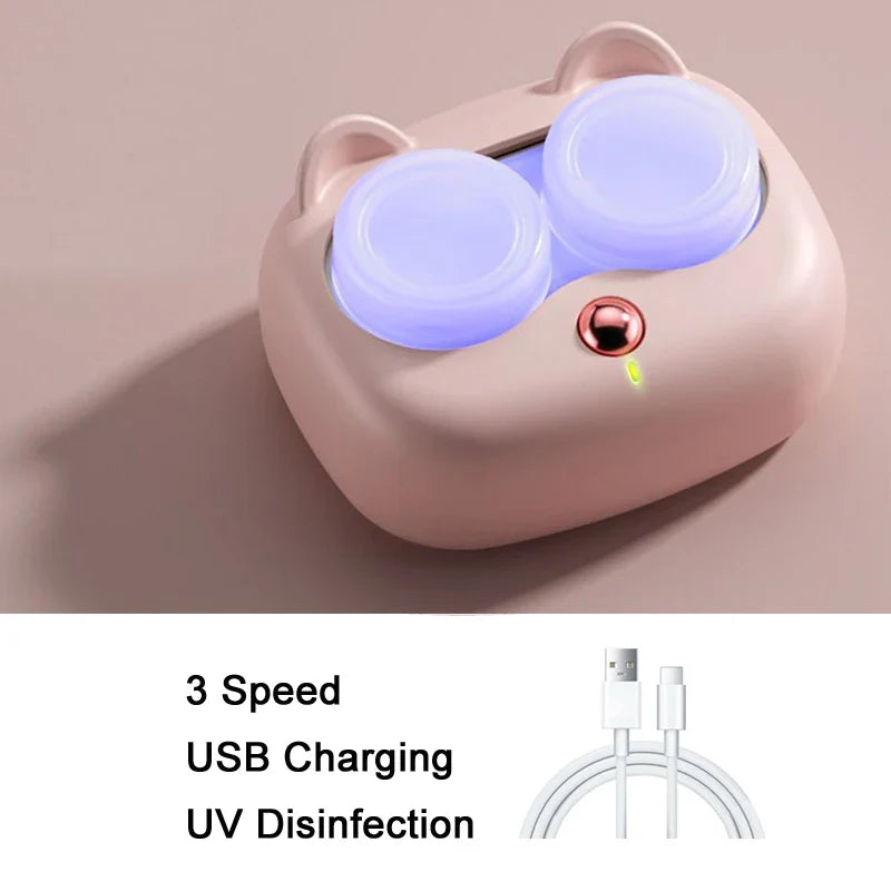 Portable High-Frequency Vibration Contact Lens Cleaner Case