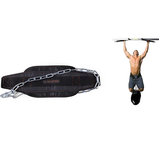 Black Thicken Fitness Weight Belt with Chain Dipping Belt for Lifting Pull Up Chin Up Kettlebell Barbel Bodybuilding Gym Belts Peaceful Pleasures Health and Wellness