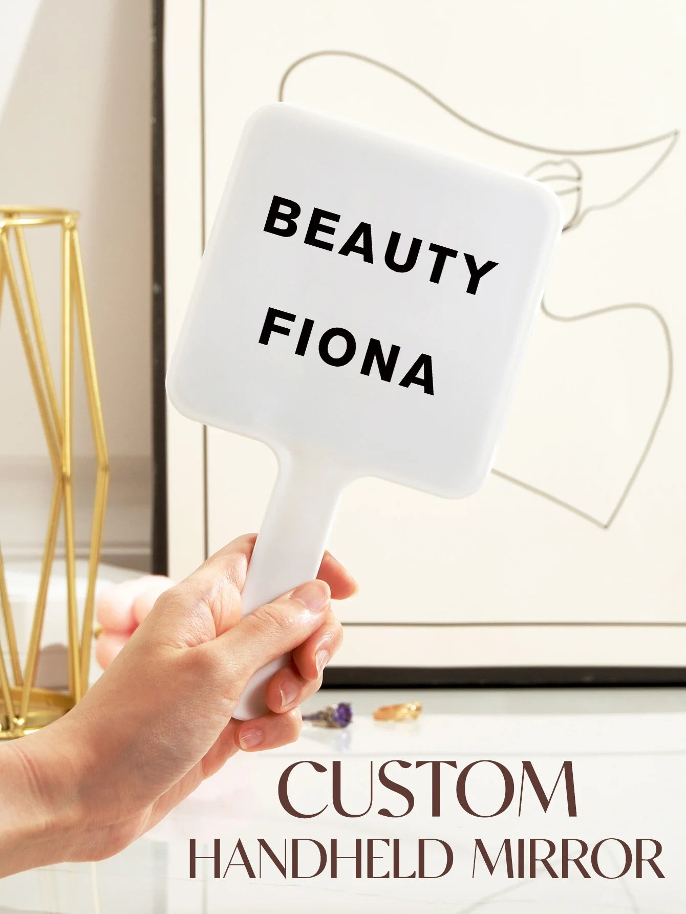 Custom Mirror Custom with Text Photo or Logo Handheld Makeup Mirror Personalized Compact Mirror for Daily Use Travel Office Peaceful Pleasures Health and Wellness