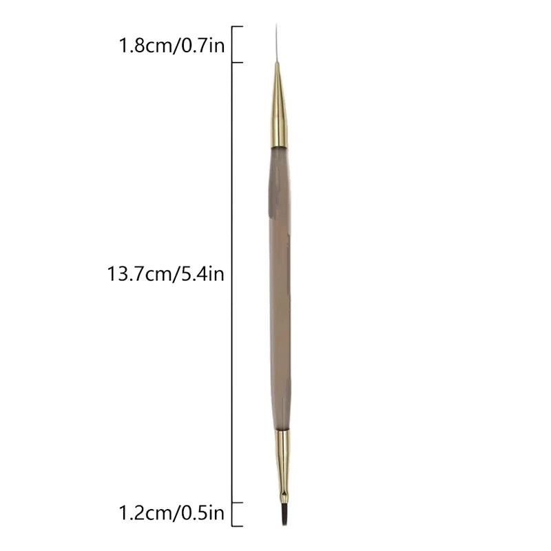1PCS Nail Art Brush Multifunctional Stripe Liner Brushes Modeling Water Ripple DIY Design Hard Bristle Brush Nail Art Tools Peaceful Pleasures Health and Wellness