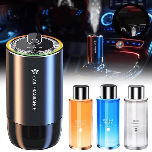 Car Aroma Diffuser Air Refresher LED Light Starry Projection Light Home Perfume Auto Air Purifier Aromatherapy Car Humidifier Peaceful Pleasures Health and Wellness