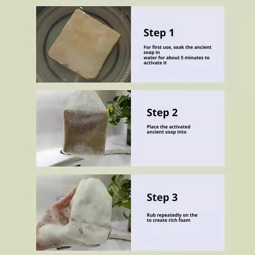 Ancient Soap Natural Skin-Soothing Olive Oil Handmade Soap Set - De-tangling Facial Soap - Gift Set Peaceful Pleasures Health and Wellness