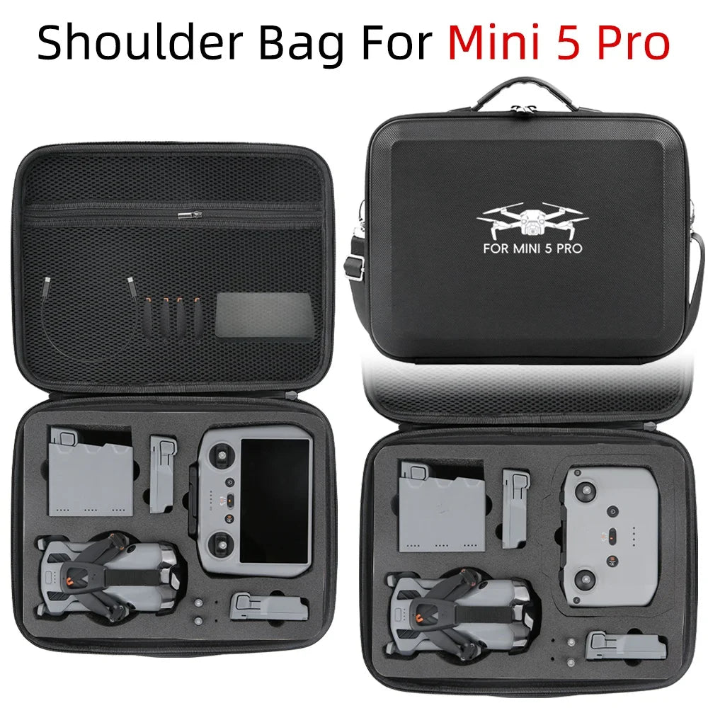 DJI Mini 5 Pro Large PU Storage Travel Bag | RC2 & RC N3