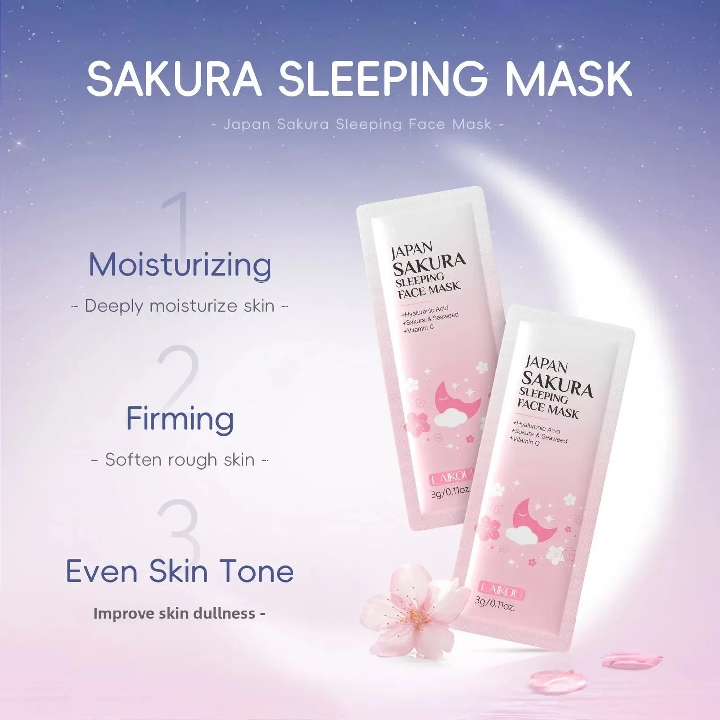LAIKOU Sakura Overnight Sleeping Mask – Hydrating & Brightening