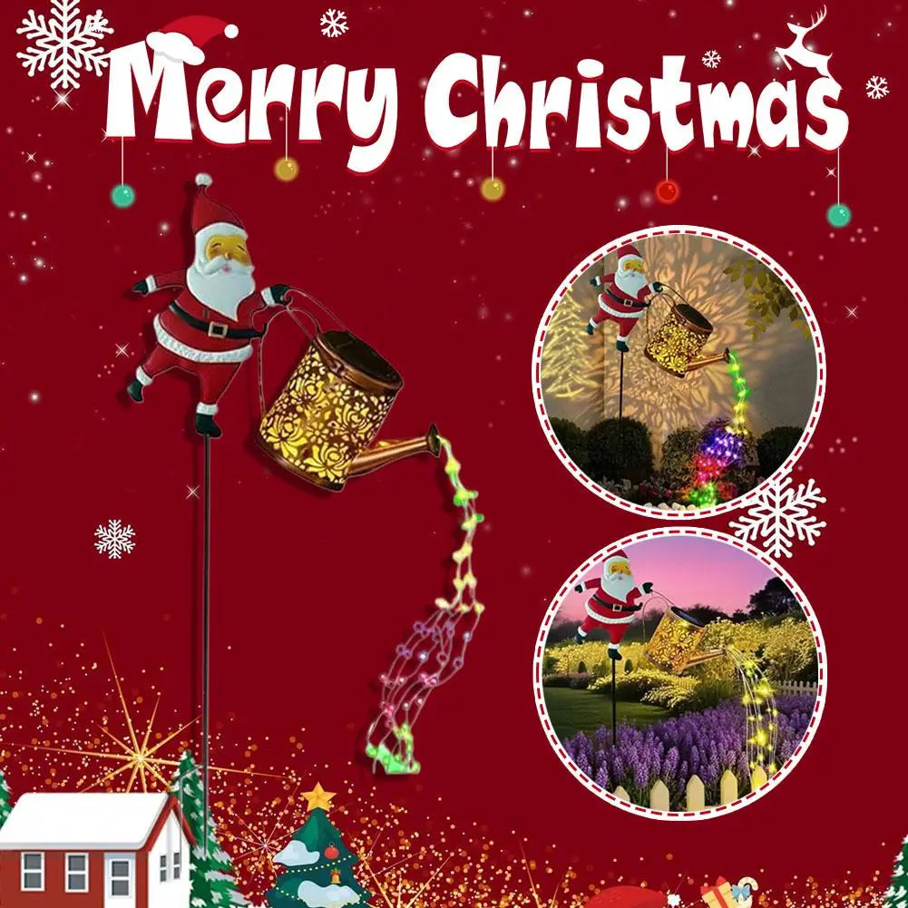 Solar Santa Claus Hanging Kettle Lantern – Outdoor Garden Decor