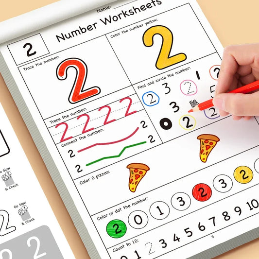 32-Page Illustrated Math Workbook Designed Interactive Preschool Peaceful Pleasures Health and Wellness