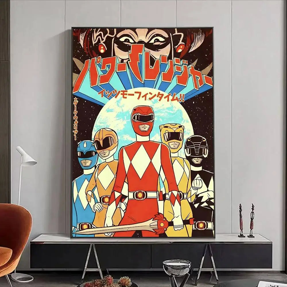 TV M-Mighty Morphin Power Rangers Poster HD art poster for home living room bar office decoration sticky, waterproof Peaceful Pleasures Health and Wellness z5 50X70cmNoframe