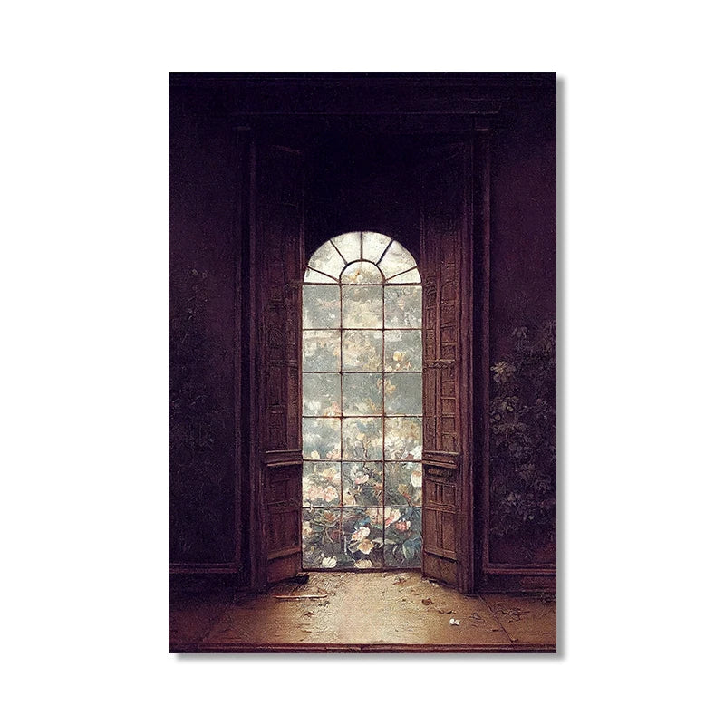 Moody Victorian Paintings Prints Vintage Dark Academia Aesthetic Decor Floral Poster Skeleton Canvas Painting Gallery Wall De Peaceful Pleasures Health and Wellness 7PB23046 50x70cm Unframed