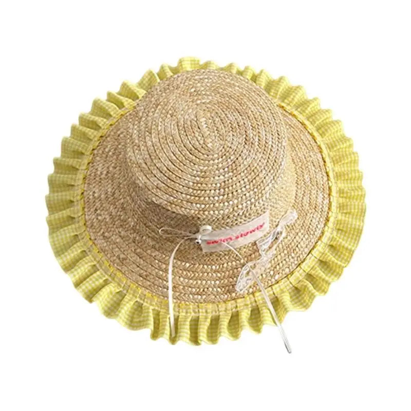 Kids Wide Brim Straw Sun Hat | Bowknot, Adjustable, UV Protection