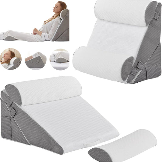Wedge Pillow Headboard 3PCS Orthopedic Bed Wedge Pillows for After Surgery Adjustable Pillow for Acid Reflux&Back Pain Relief Peaceful Pleasures Health and Wellness