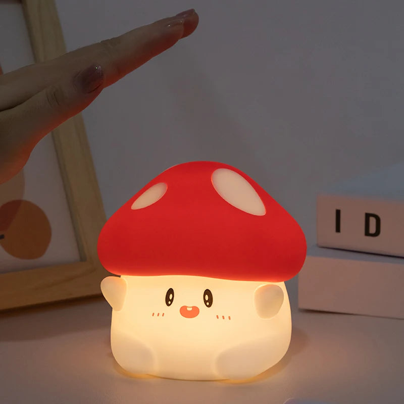 Cute Panda Silicone Patting Lamp Rechargeable Timing LED Night Light For Bedroom Bedside Room Decoration Kids Boys Birthday Gift Peaceful Pleasures Health and Wellness Cute Mushroom