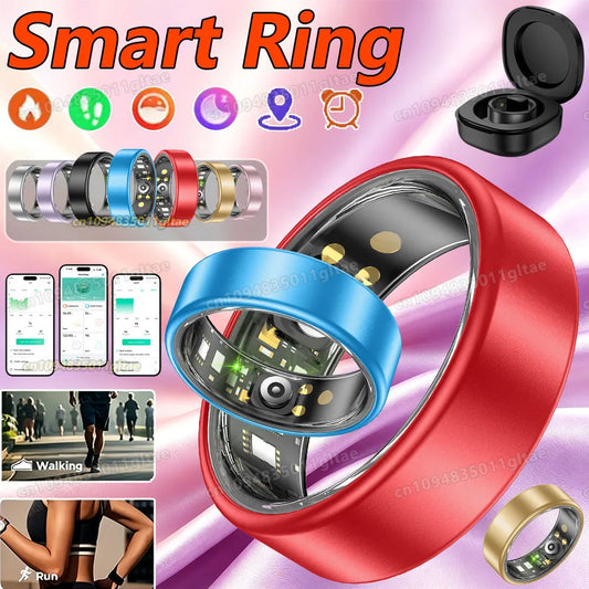 NEW Multiple colors Smart Ring Men Women Bluetooth Monitor Blood Heart Rate Blood Oxygen Monitor Smartring Sport Waterproof Ring Peaceful Pleasures Health and Wellness