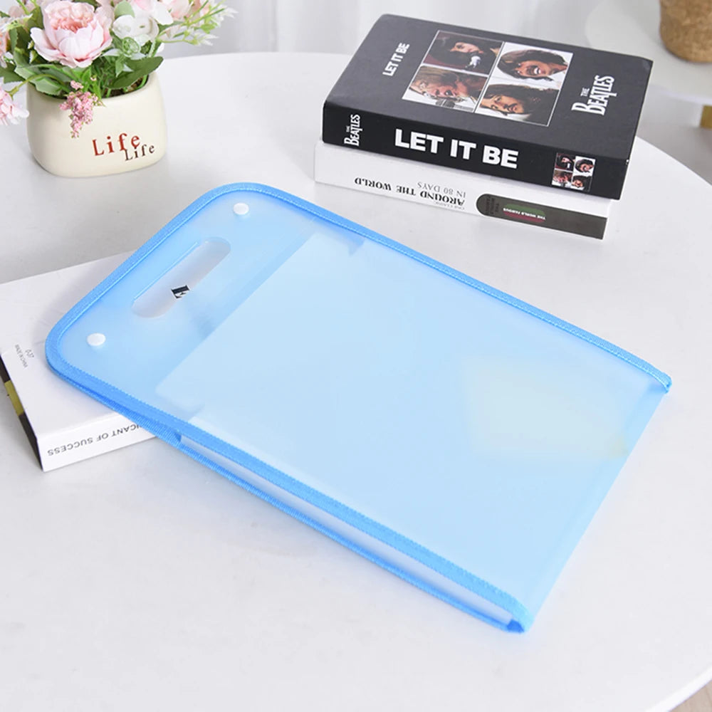 13 Layers A4 Expanding File Folder Handheld Organizer Large Capacity Document Paper Bill Storage Bag For Students Office Peaceful Pleasures Health and Wellness Blue 11-15 Cells