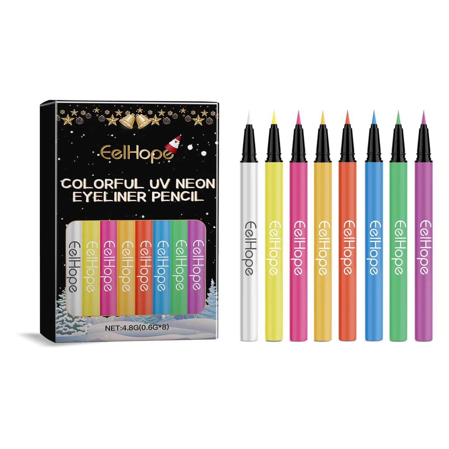 8-Color Neon UV Glow Eyeliner Set – Waterproof Body & Face Art