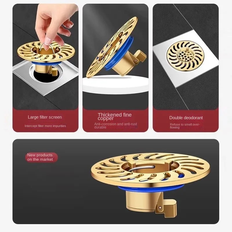 All-Copper Floor Drain Core – Anti-Odor & Insect-Proof