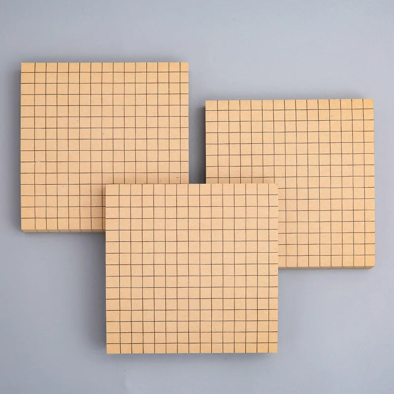 Sticky Stationery Notepad Office bookmark Sticky notes Posted it Khaki kawaii design Stickers in notebook Memo pad notepad Peaceful Pleasures Health and Wellness 3pcs Khaki-grid