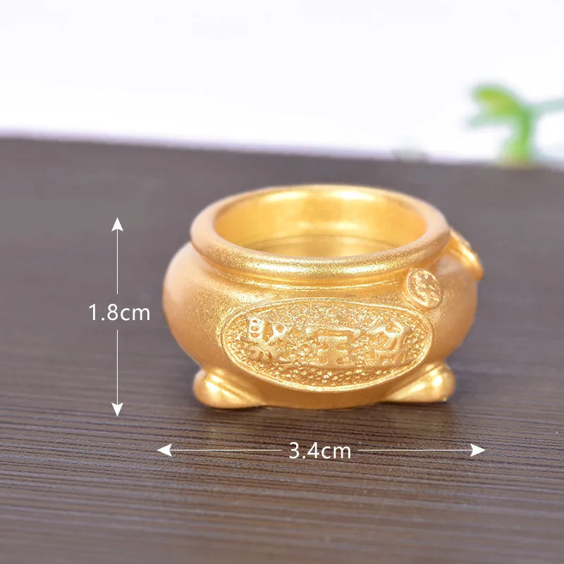 Feng Shui Auspicious Fa Cai Money Tree Gold Ingot Bag Lucky Fortune Spring Festival Mascot Desktop Ornament Car Home Decor Craft Peaceful Pleasures Health and Wellness 2