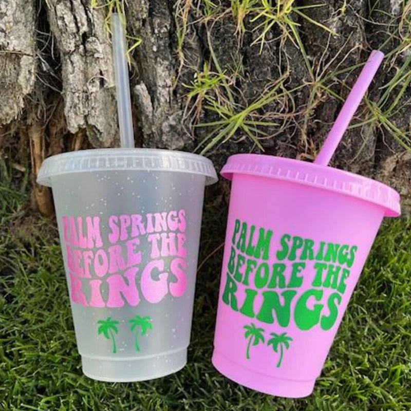 Palm Springs Bachelorette Straw Cup | Bridesmaid Party Gift