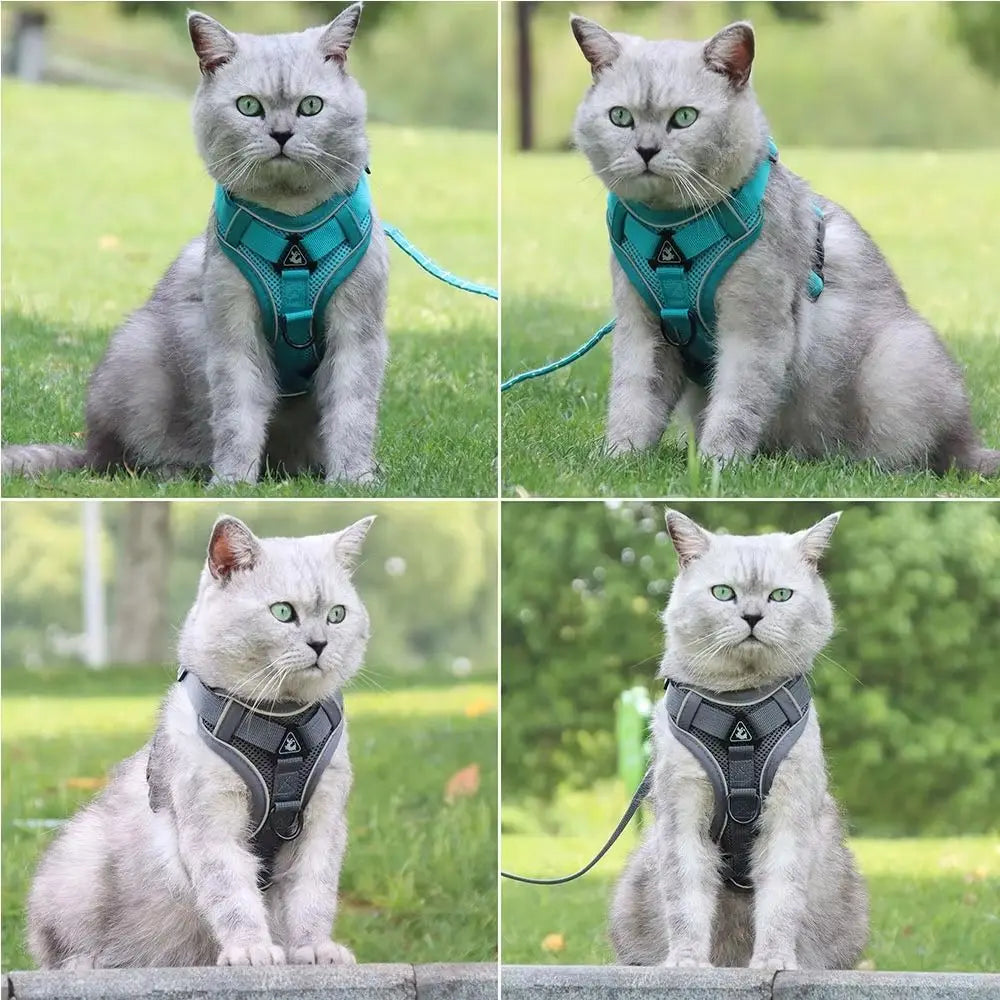 Reflective Vest Cat Harness & Leash Set – Escape Proof