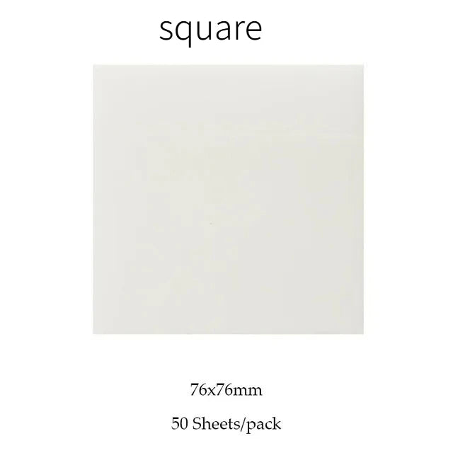 50-Sheet Transparent Waterproof PET Sticky Notes Memo Pad