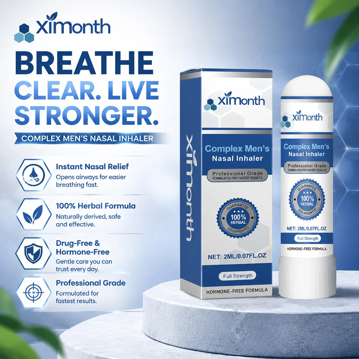 FEIMUKO Men's Herbal Nasal Inhaler Stick – Hormone-Free Daily