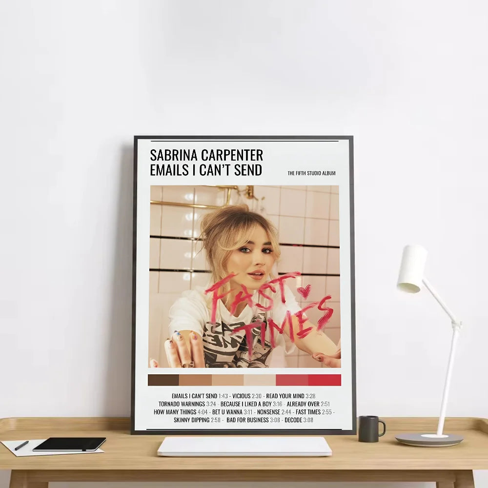 Sabrina Carpenter Portrait Poster – HD Waterproof Wall Art Decor Wall Art Poster Peaceful Pleasures Health and Wellness z11 30X40cmNoframe