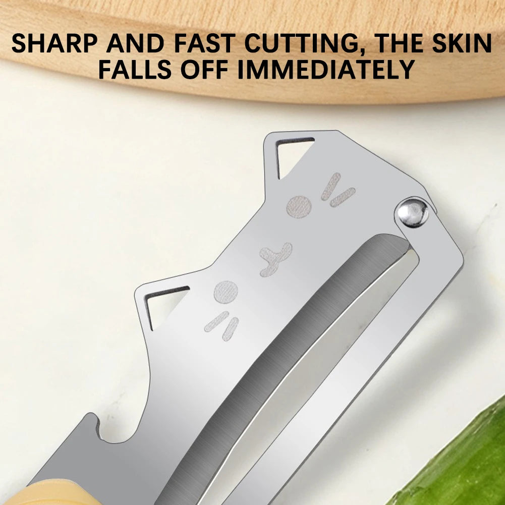 Stainless Steel Vegetable Peeler,Multi-Function Fruit Scraper Tool,Dual-Function Design For Peeling And Julienning Kitchen Tools Peaceful Pleasures Health and Wellness