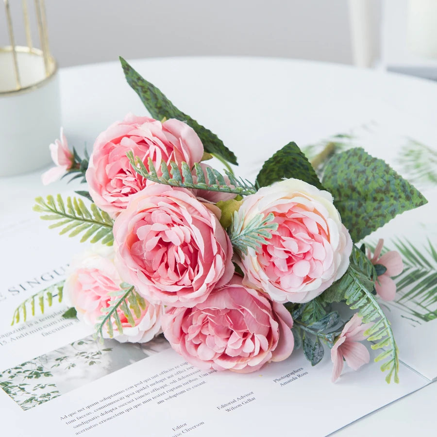 Silk Peony Artificial Flower – Wedding & Home Décor Bouquet