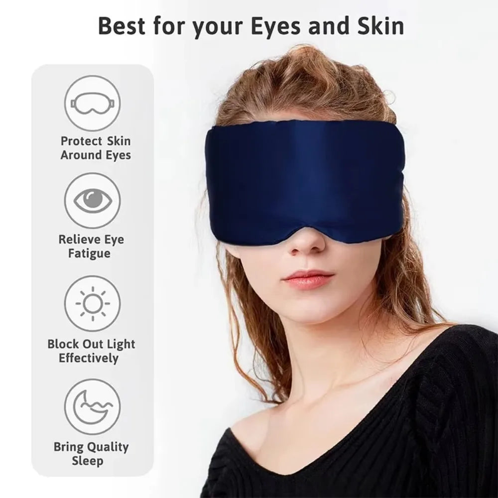 Mulberry Silk Sleeping Mask Eyepatch Blocking Light Eyemask Eyeshade Soft Padded Slaapmasker Travel Sleeping Aid for Sleep Patch Peaceful Pleasures Health and Wellness