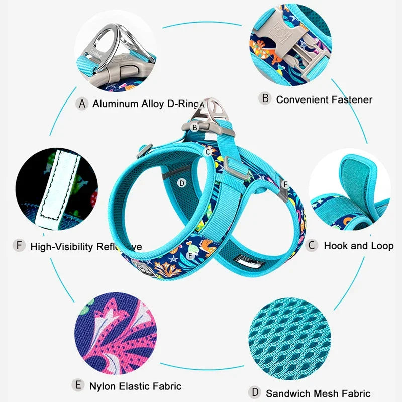 Truelove Easy to Take-on Dog Harness Soft Material Fashion Design Adjustable Reflective Pet Har TLH3013 TLH30131 Peaceful Pleasures Health and Wellness