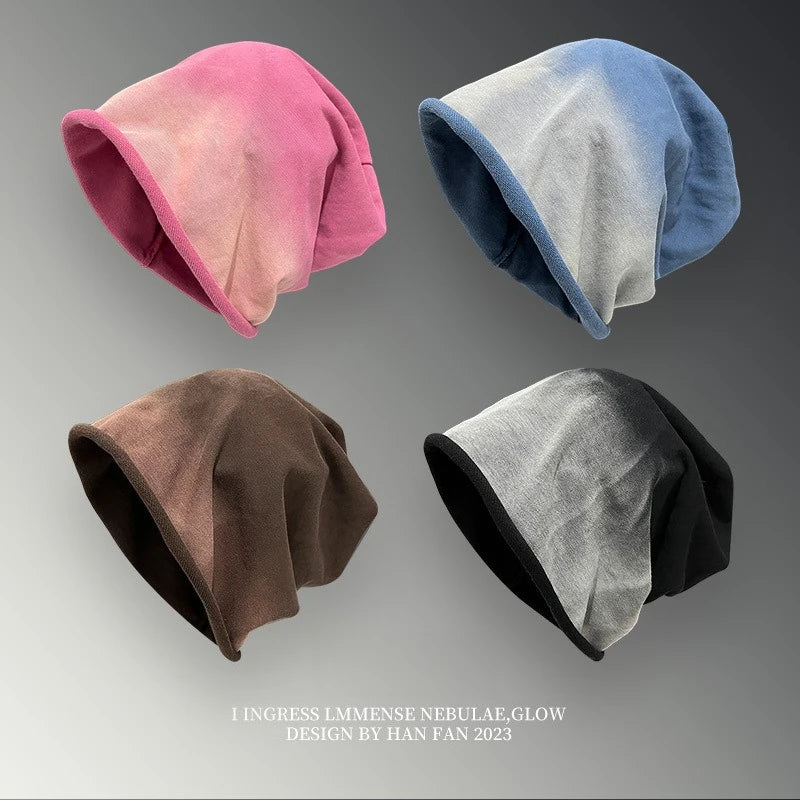 Korean Gradient Stackable Cotton Beanie Bucket Cap | Unisex Bucket Hat Beanie Peaceful Pleasures Health and Wellness