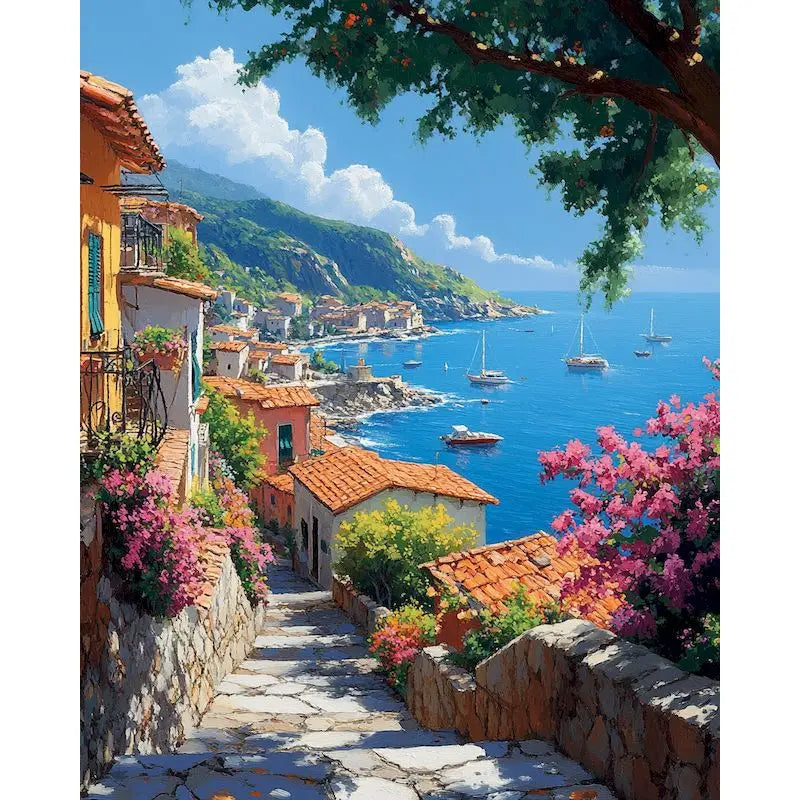Paint by Numbers Kit – Town Landscape Canvas 60x75cm