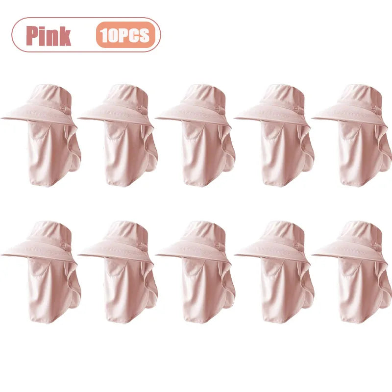 Women's Wide Brim Sun Hat – UV Face Cover & Neck Flap