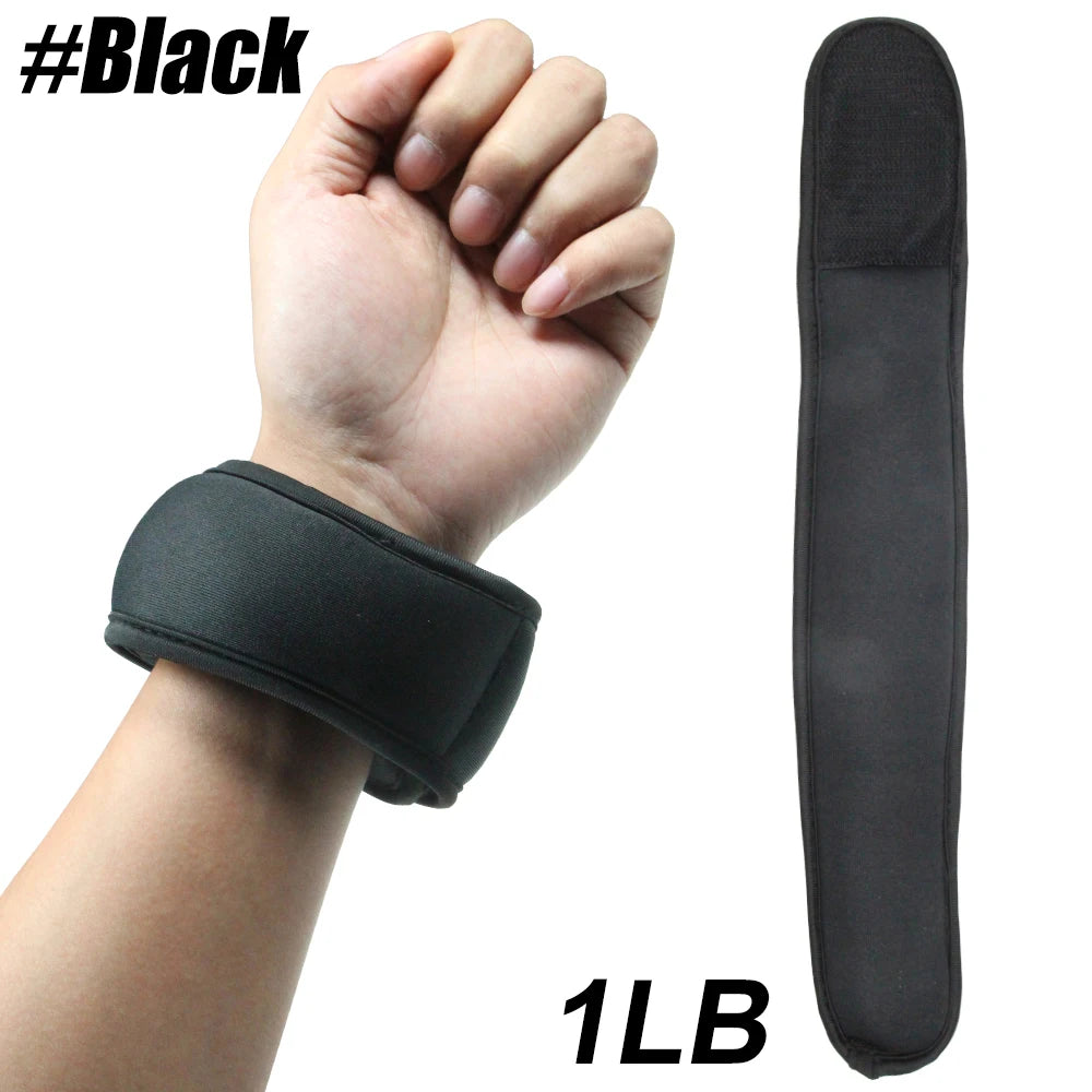 1Pair Wrist Weights 1lb / 0.45kg for Women, Men - Adjustable Strap for Walking,Pilates,Gym - Lightweight & Comfortable Design Peaceful Pleasures Health and Wellness Black-1Pair