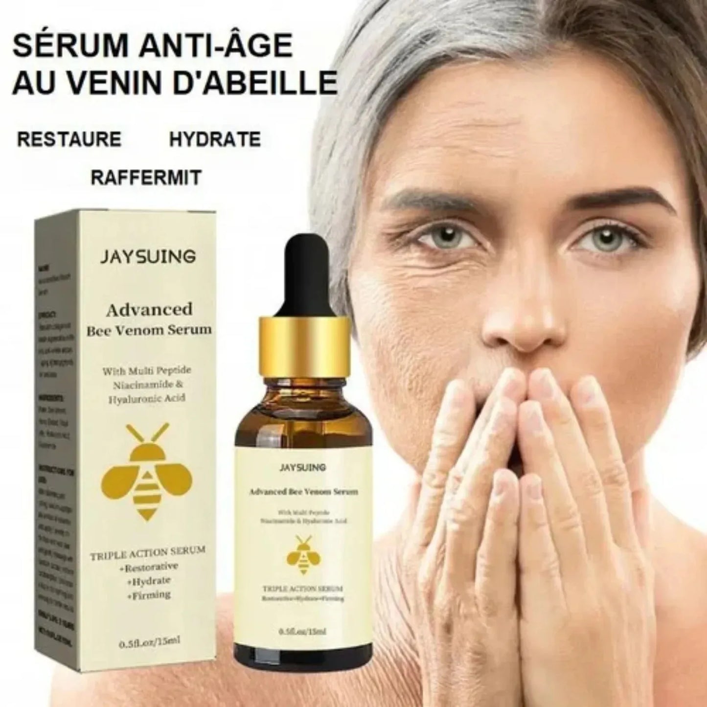 Bee Venom Anti Wrinkle Essence Younger Reduce Fine Lines Lifting Firming Repair Moisturize Tighten Whitening Facial Skin Care Peaceful Pleasures Health and Wellness