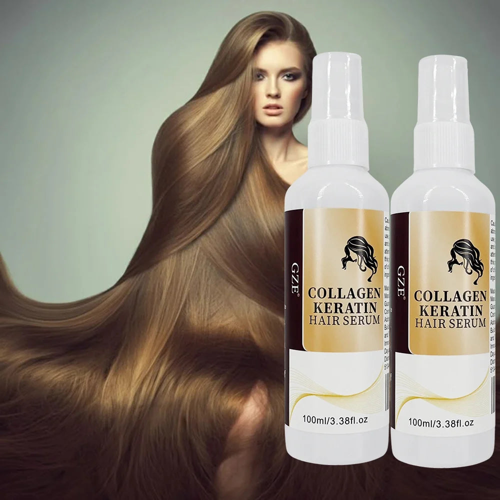 GZE Collagen Keratin Hair Serum 2-Pack | Repair & Hydrate
