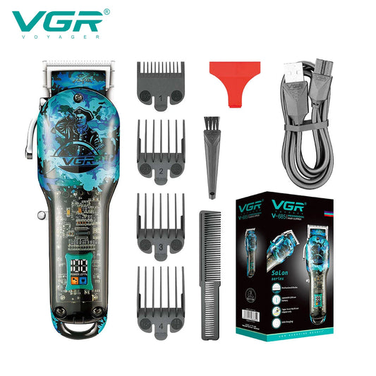 VGR Barber Hair Cut Machine Cordless Hair Trimmer Rechargeable Transparent Barber Professional Hair Clipper for Men V-685 Peaceful Pleasures Health and Wellness USB