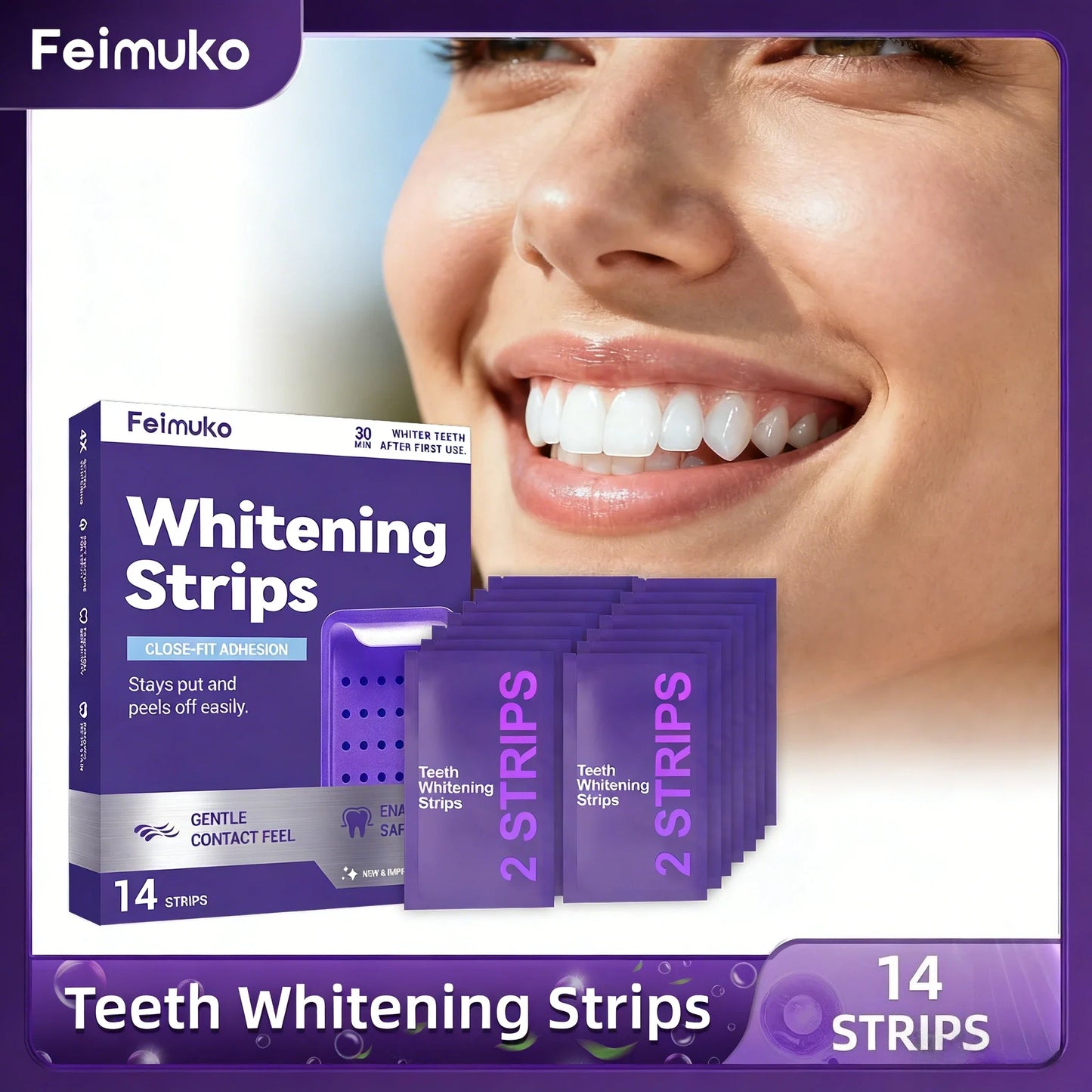 Oralhoe Purple Teeth Whitening Strips – 14 Strips Bright Smile