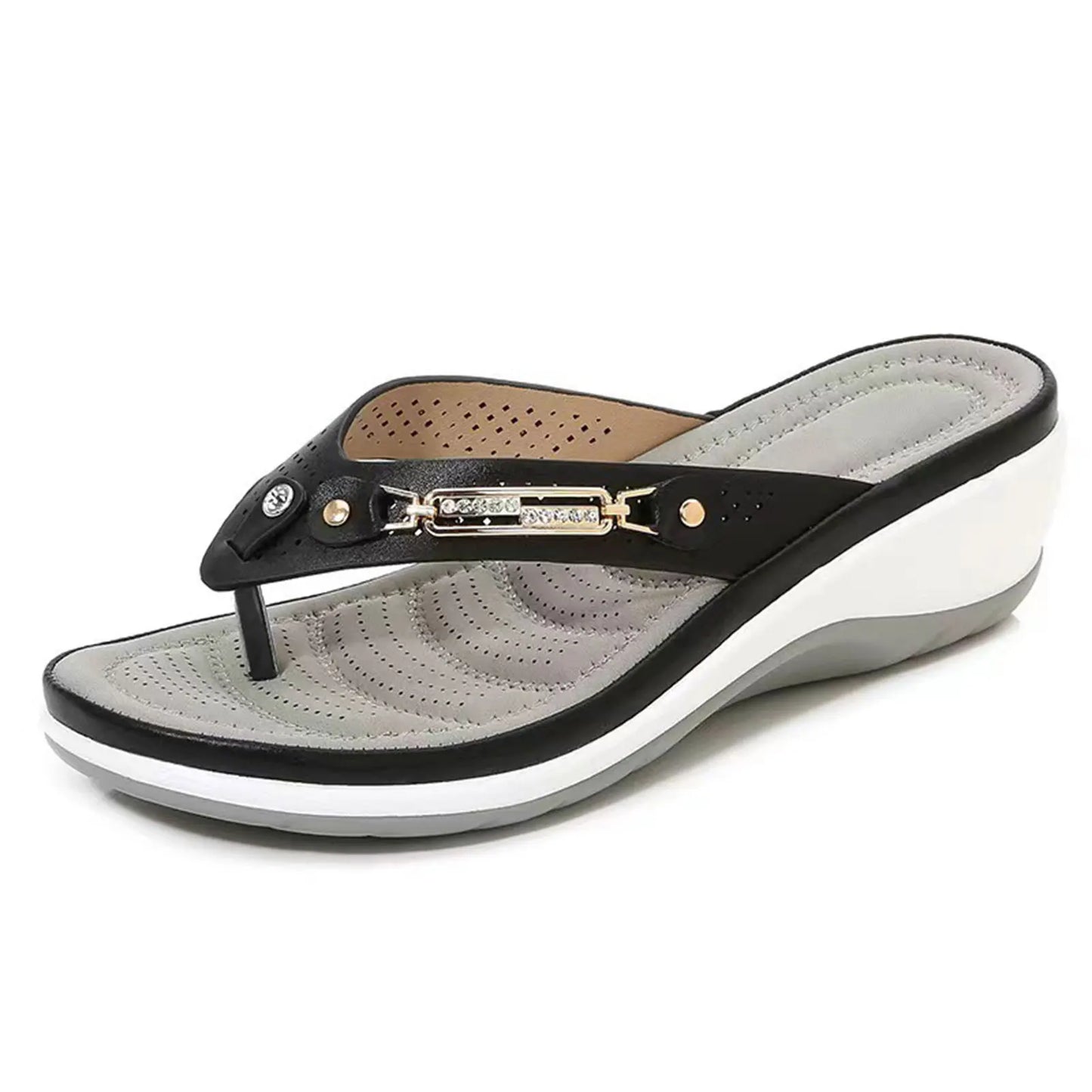 2024 Women's Slippers New Fashion Slides Non-Slip Shoes Beach Sandals Women Outside Leisure Flip Flops Wear Open Toe Peaceful Pleasures Health and Wellness Black 36