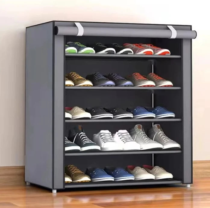6/8/10 Layers Shoe Rack Organizer Dustproof Shoe Cabinet Multilayer Nonwoven Home Furniture Space-saving Cabinets Shoes Shelf Peaceful Pleasures Health and Wellness 6Layers Dark Gray
