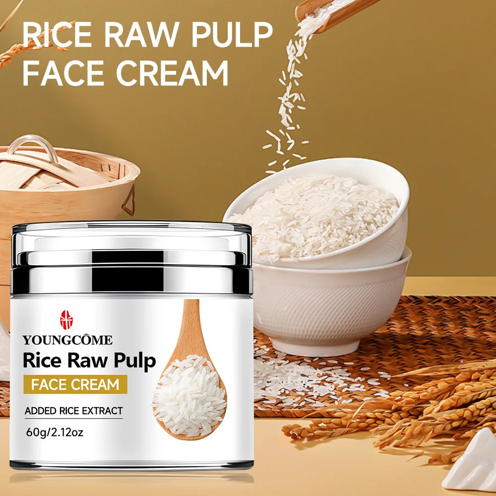 Rice Pulp Cream Hydrating and Nourishing Moisturizer Soothes,Anti Aging Remove Wrinkles Firming Pores Removing Acne Whitening Peaceful Pleasures Health and Wellness