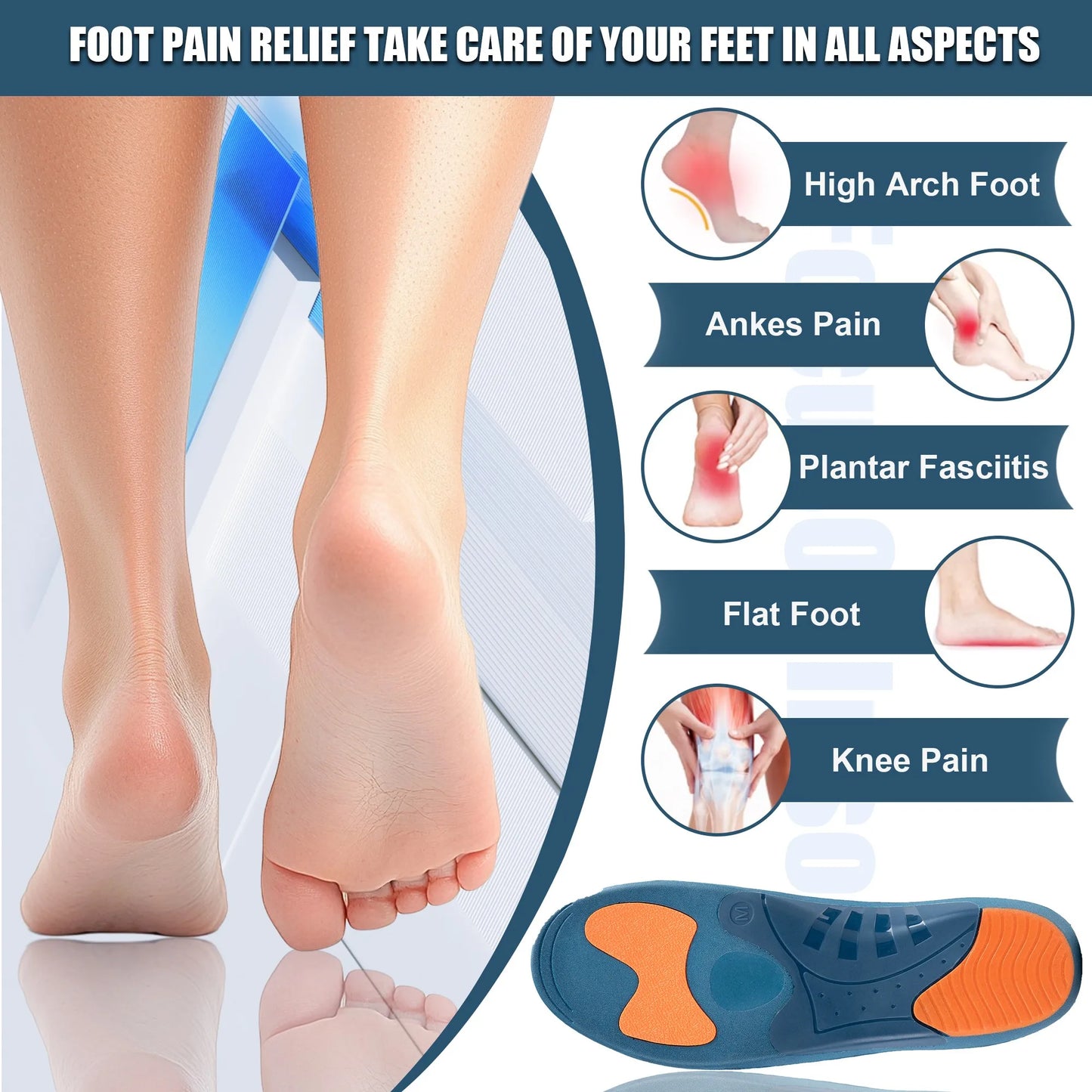 RooRuns Arch Support Insoles for Men & Women – EVA Orthotic