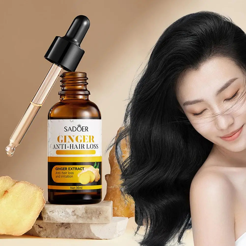 30ml Ginger Hair Care Oil Repair Dry And Frizzy Hair Serum Prevent Baldness Hair Treatment For Women Men Hair Care Hair Oil Peaceful Pleasures Health and Wellness
