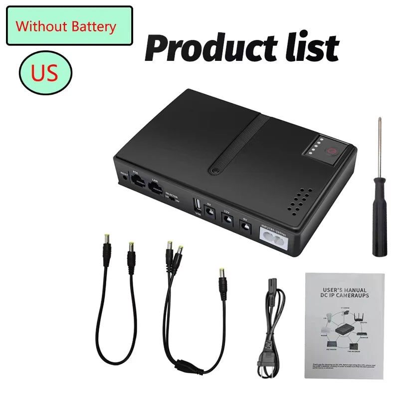 NEW DC18W/36W DC1018L/DC1036L 1A/2A 5V/9V/12V Large Capacity Multipurpose Mini Portable UPS Backup Power Adapter for WiFi Router Peaceful Pleasures Health and Wellness DC1018L 18W US
