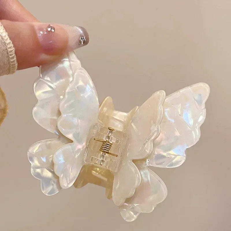 Fairy Butterfly Hair Claw Clip – French Retro Acetate Style