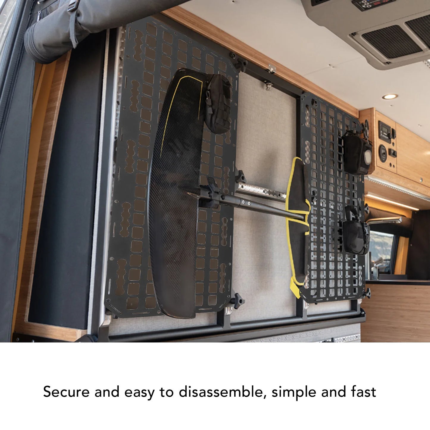 Aluminum Truck Bed MOLLE Panel Rack for L Track | 34.76"