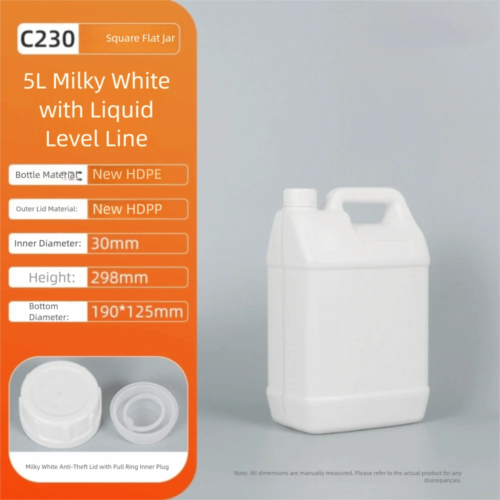 1/2/3/4/5/6/10L Plastic Airtight Bottle with Lid Food Grade HDPE Bucket Sealed Large-Capacity Storage Container Cleaning Essence Peaceful Pleasures Health and Wellness White 5L